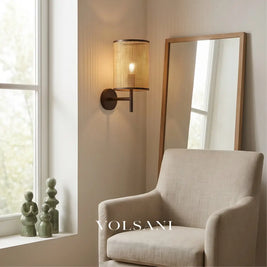 NAGI: Rotan Wandlamp in Wabi-Sabi Stijl - Volsani