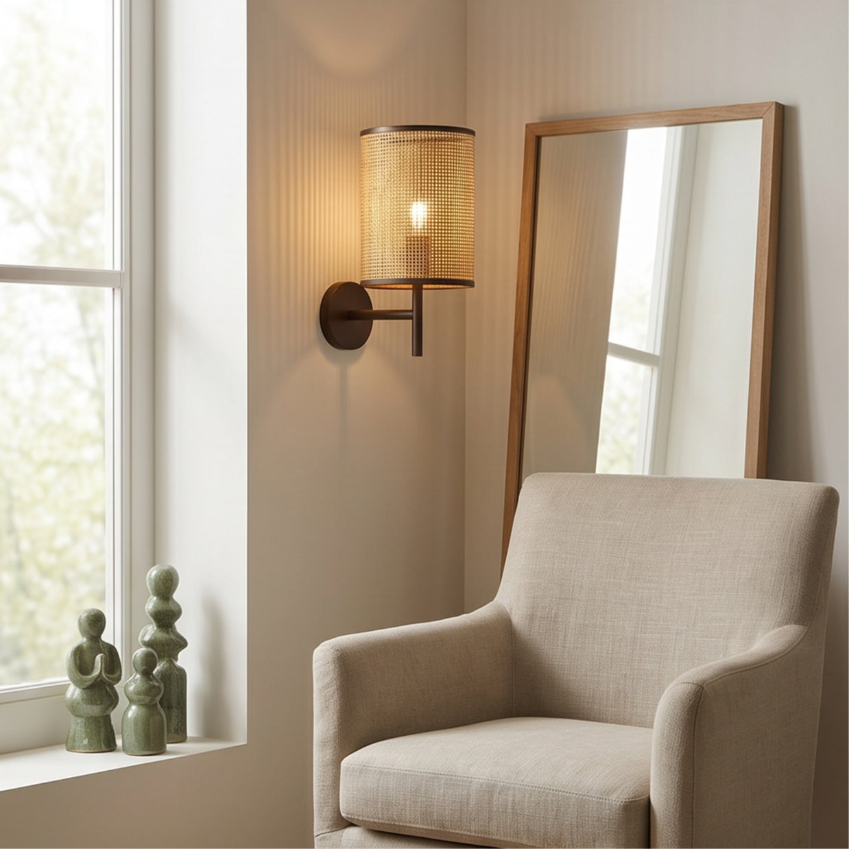 NAGI: Rotan Wandlamp in Wabi-Sabi Stijl