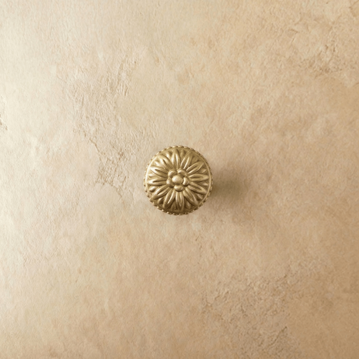 Solid Brass Carved Floral Cabinet Knobs, Vintage Kitchen & Dresser Hardware, Antique Finish, Set of 2 in Gold or Bronze, 1 x 0.9in