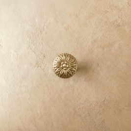 Solid Brass Carved Floral Cabinet Knobs, Vintage Kitchen & Dresser Hardware, Antique Finish, Set of 2 in Gold or Bronze, 1 x 0.9in