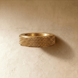 Brass Knurled Cabinet Knobs, Modern Kitchen & Wardrobe Hardware, Polished Golden Finish, Set of 2, 1.9 x 0.3in