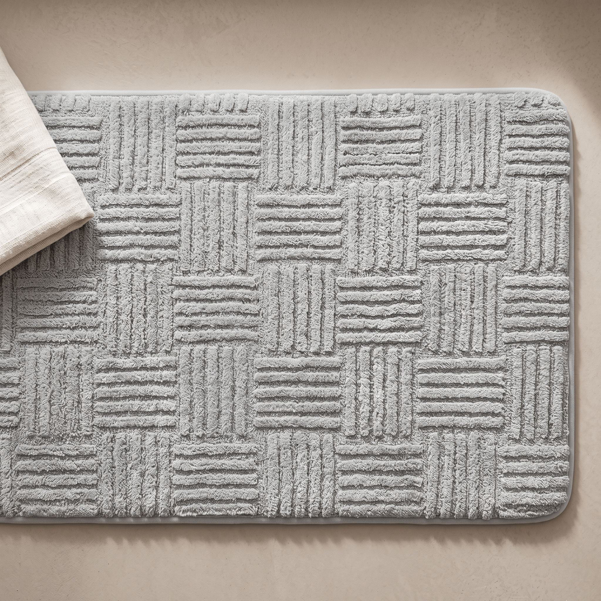 NORE: Gestreepte Badmat – Zacht Katoenfluweel & Antislip - Volsani