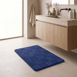 NORE: Gestreepte Badmat – Zacht Katoenfluweel & Antislip - Volsani