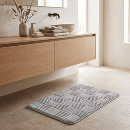 NORE: Gestreepte Badmat – Zacht Katoenfluweel & Antislip - Volsani