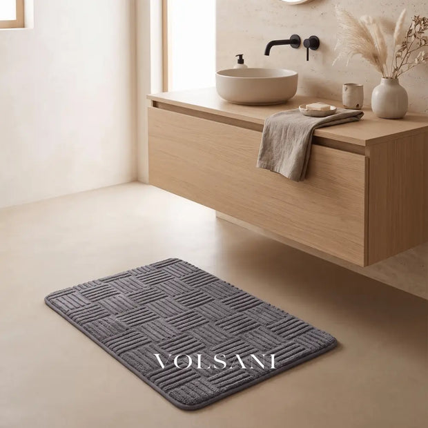 NORE: Gestreepte Badmat – Zacht Katoenfluweel & Antislip - Volsani