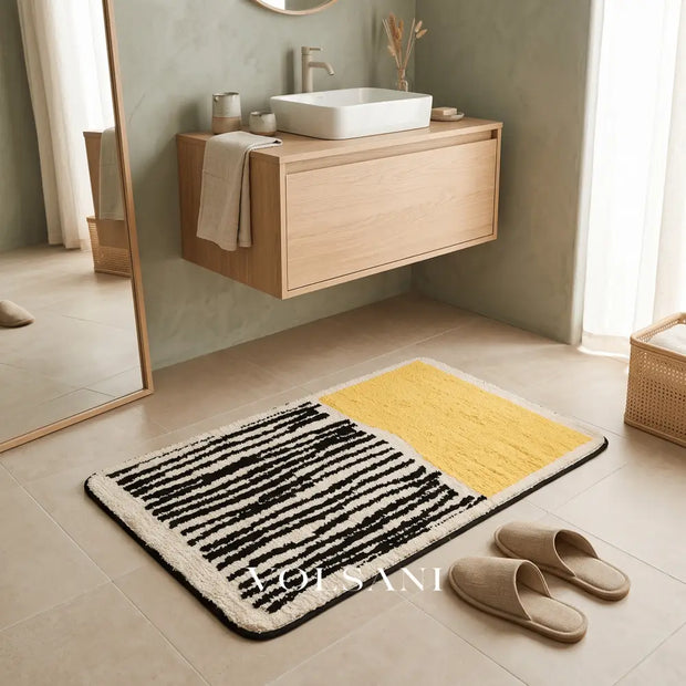 NYNKE: Abstracte Badmat – Antislip & Machinewasbaar (Scandinavisch) - Volsani