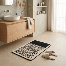NYNKE: Abstracte Badmat – Antislip & Machinewasbaar (Scandinavisch) - Volsani