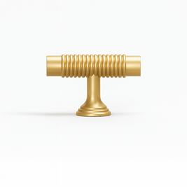 Solid Brass Cabinet Knobs & Pull Bars, Industrial Kitchen & Vanity Hardware, Grooved Textured Grip, Set of 2 in 8 Sizes, 1.1-10in