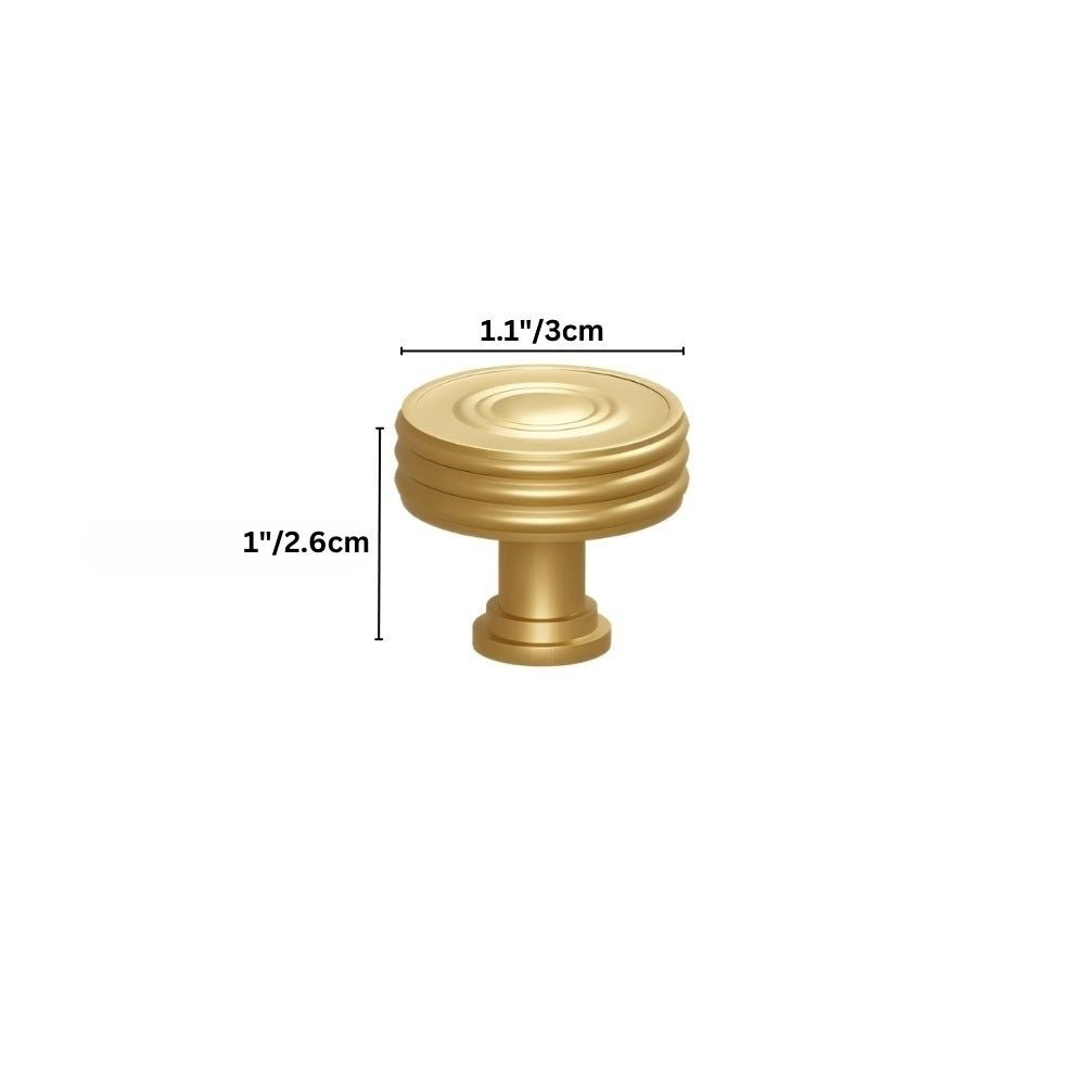 Solid Brass Cabinet Knobs & Pull Bars, Industrial Kitchen & Vanity Hardware, Grooved Textured Grip, Set of 2 in 8 Sizes, 1.1-10in