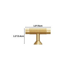 Solid Brass Cabinet Knobs & Pull Bars, Industrial Kitchen & Vanity Hardware, Grooved Textured Grip, Set of 2 in 8 Sizes, 1.1-10in