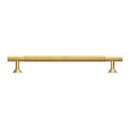 Solid Brass Cabinet Knobs & Pull Bars, Industrial Kitchen & Vanity Hardware, Grooved Textured Grip, Set of 2 in 8 Sizes, 1.1-10in
