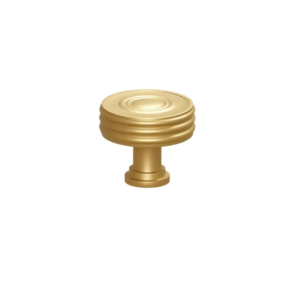 Solid Brass Cabinet Knobs & Pull Bars, Industrial Kitchen & Vanity Hardware, Grooved Textured Grip, Set of 2 in 8 Sizes, 1.1-10in