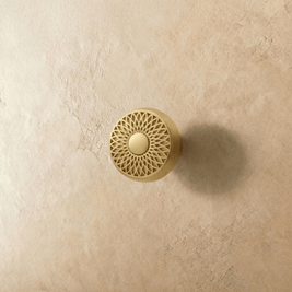 Lattice Brass Cabinet Knobs & Drawer Pulls, Modern Kitchen & Wardrobe Hardware, Polished Sunburst Pattern, Set of 2, 1.1-1.2in