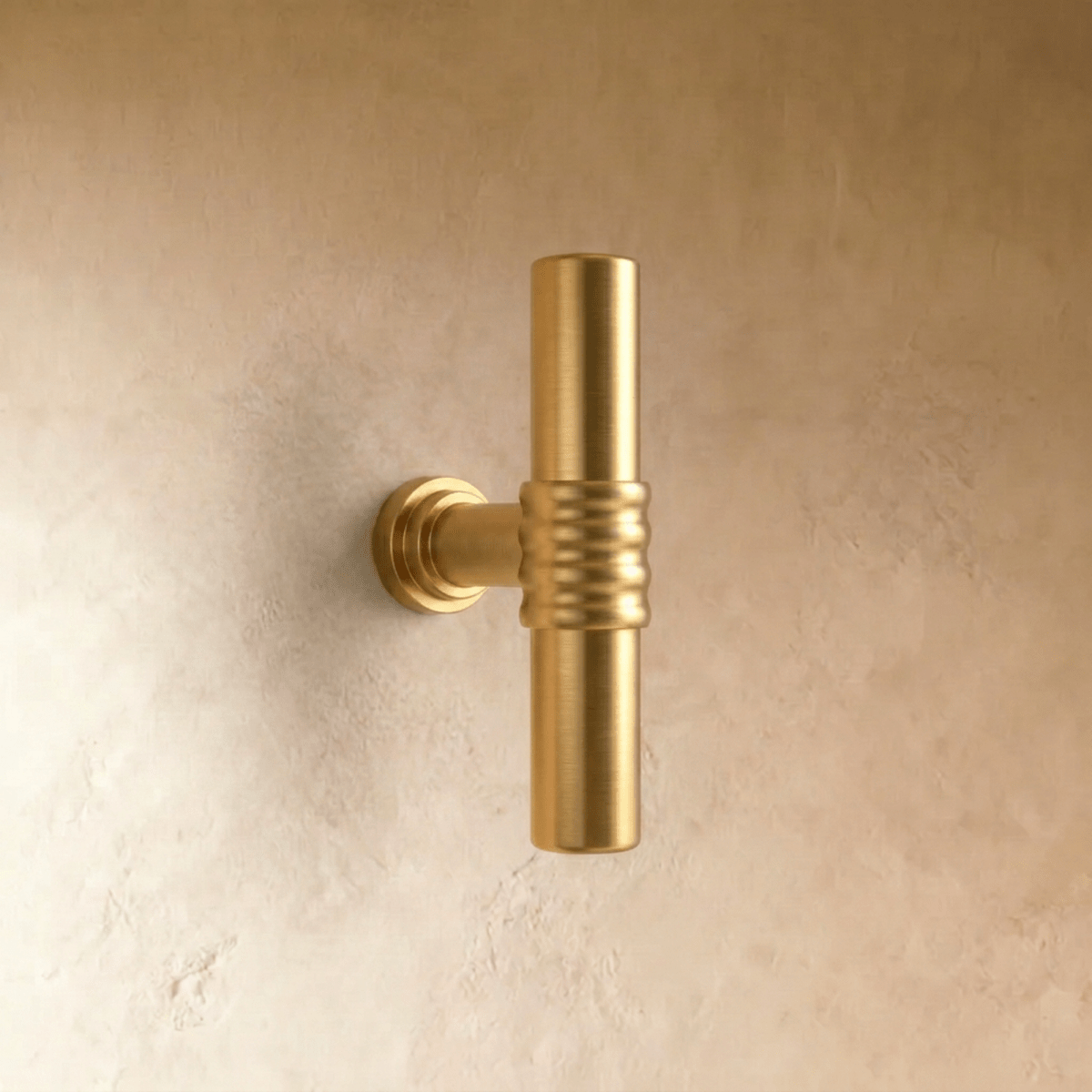 Ribbed Brass Cabinet Knobs & Drawer Pulls, Classic Kitchen & Vanity Hardware, Concentric Detail, Set of 2, 1-12.5in