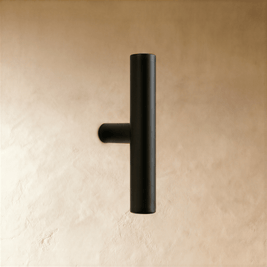 Matte Black Brass Cabinet Knobs & Drawer Pulls, Modern Kitchen & Wardrobe Hardware, T-Bar Design, Set of 2, 0.78-12.6in