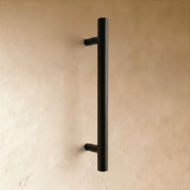 Matte Black Brass Cabinet Knobs & Drawer Pulls, Modern Kitchen & Wardrobe Hardware, T-Bar Design, Set of 2, 0.78-12.6in