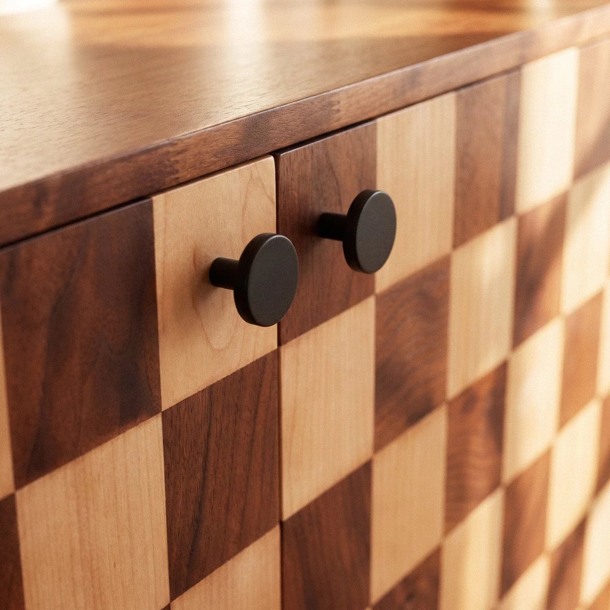 Matte Black Brass Cabinet Knobs & Drawer Pulls, Modern Kitchen & Wardrobe Hardware, T-Bar Design, Set of 2, 0.78-12.6in