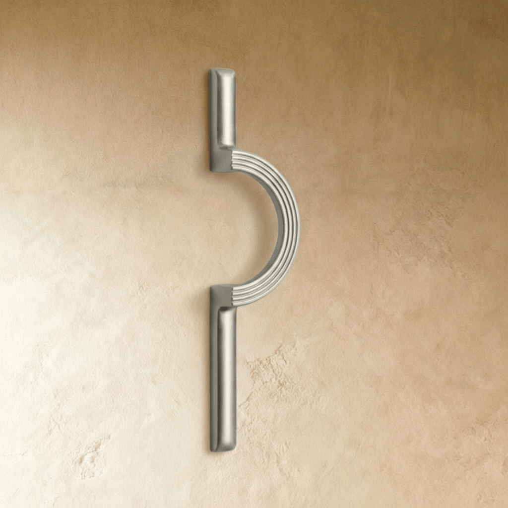 Solid Zinc Alloy Cabinet Pulls, Sculptural Modern Kitchen & Wardrobe Hardware, Gold & Chrome Finish, Set of 2, 3.8-10in