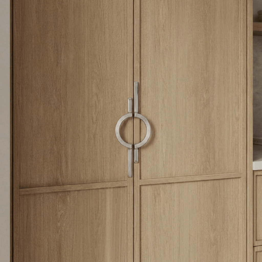 Solid Zinc Alloy Cabinet Pulls, Sculptural Modern Kitchen & Wardrobe Hardware, Gold & Chrome Finish, Set of 2, 3.8-10in