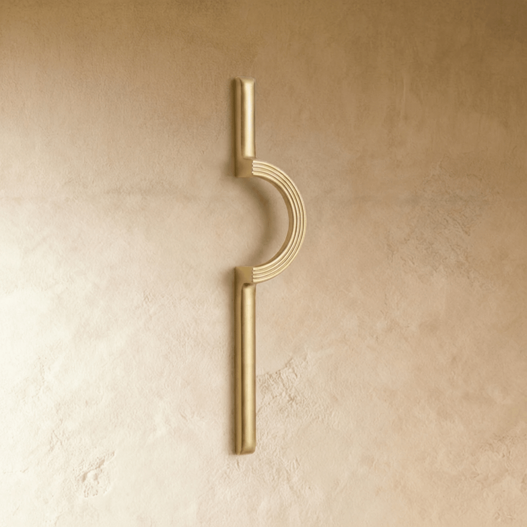 Solid Zinc Alloy Cabinet Pulls, Sculptural Modern Kitchen & Wardrobe Hardware, Gold & Chrome Finish, Set of 2, 3.8-10in