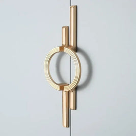 Solid Zinc Alloy Cabinet Pulls, Sculptural Modern Kitchen & Wardrobe Hardware, Gold & Chrome Finish, Set of 2, 3.8-10in