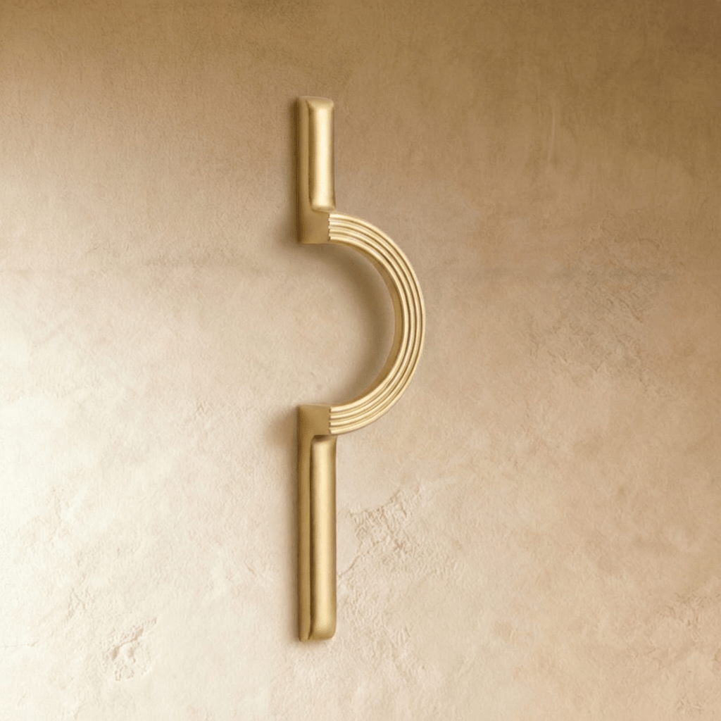 Solid Zinc Alloy Cabinet Pulls, Sculptural Modern Kitchen & Wardrobe Hardware, Gold & Chrome Finish, Set of 2, 3.8-10in