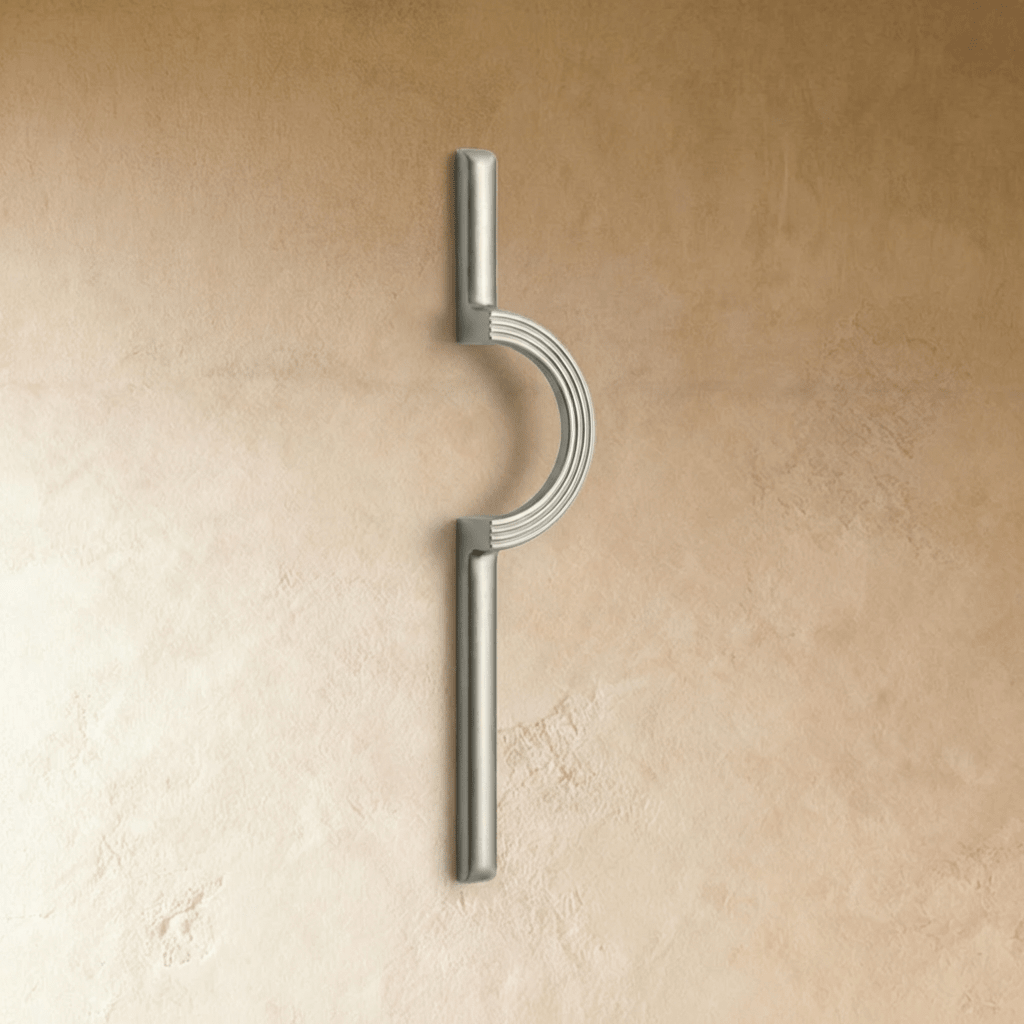 Solid Zinc Alloy Cabinet Pulls, Sculptural Modern Kitchen & Wardrobe Hardware, Gold & Chrome Finish, Set of 2, 3.8-10in