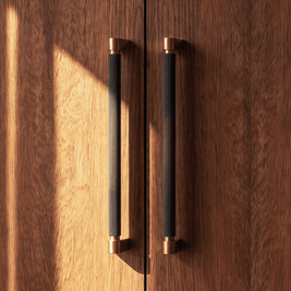 Two-Tone Aluminum Drawer Pull Bars, Modern Kitchen & Wardrobe Hardware, Handmade Color Contrast, Set of 2, 3.8-18.9in