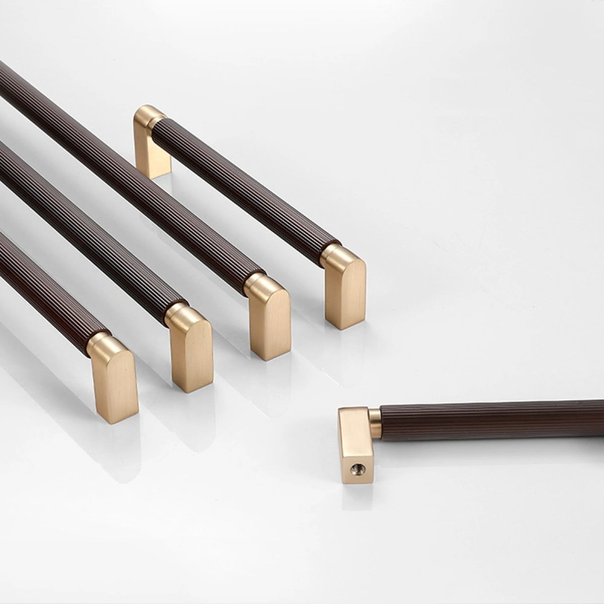 Two-Tone Aluminum Drawer Pull Bars, Modern Kitchen & Wardrobe Hardware, Handmade Color Contrast, Set of 2, 3.8-18.9in