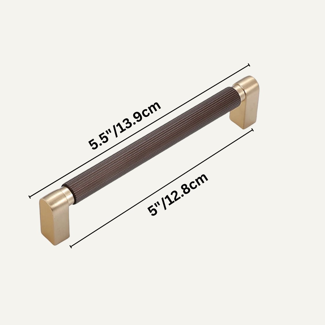Two-Tone Aluminum Drawer Pull Bars, Modern Kitchen & Wardrobe Hardware, Handmade Color Contrast, Set of 2, 3.8-18.9in