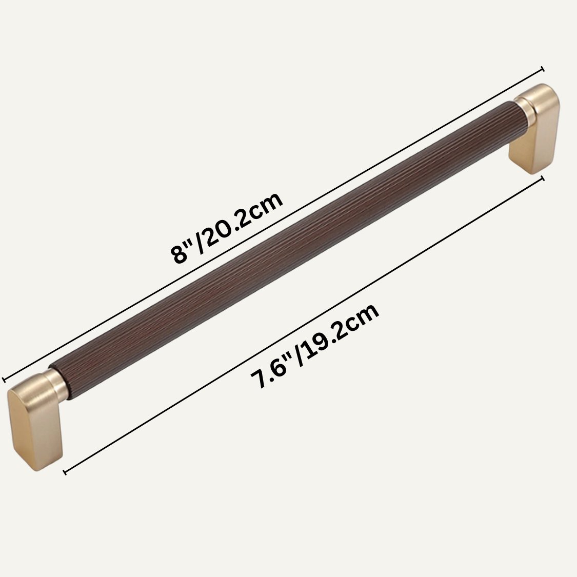 Two-Tone Aluminum Drawer Pull Bars, Modern Kitchen & Wardrobe Hardware, Handmade Color Contrast, Set of 2, 3.8-18.9in