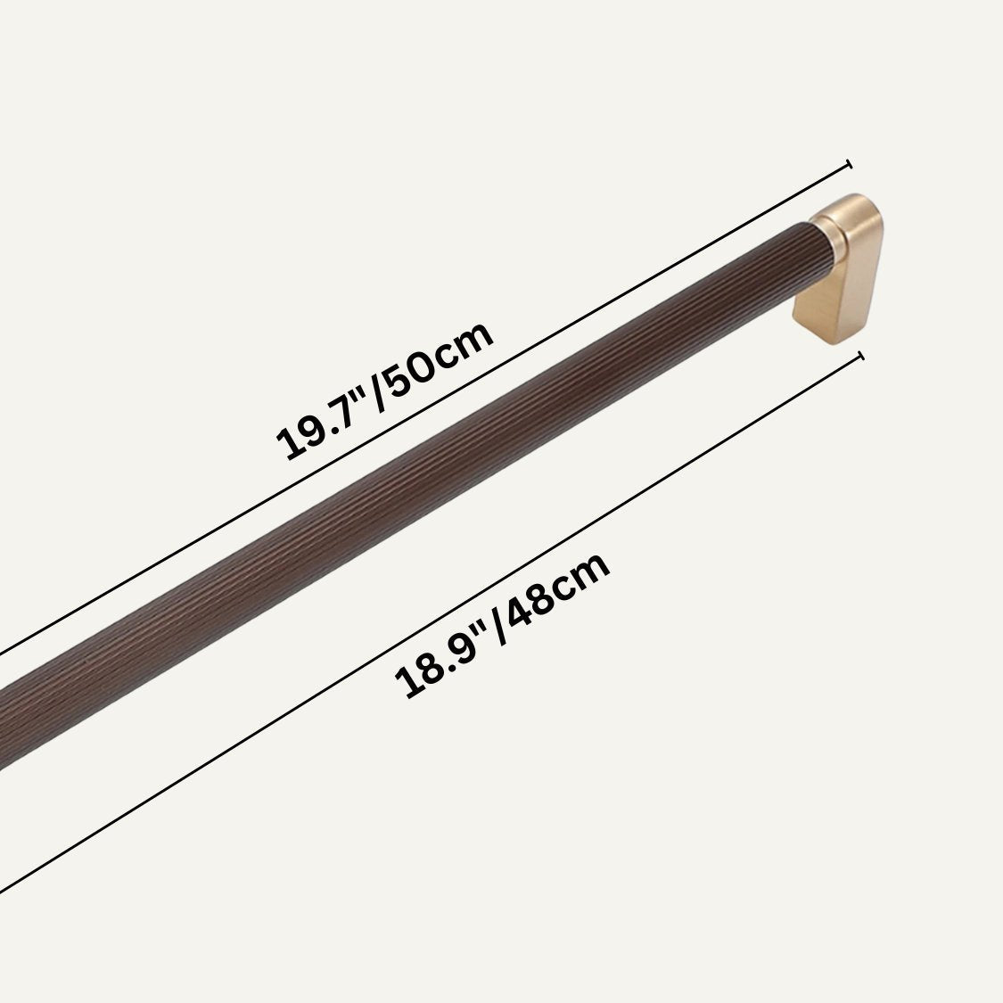 Two-Tone Aluminum Drawer Pull Bars, Modern Kitchen & Wardrobe Hardware, Handmade Color Contrast, Set of 2, 3.8-18.9in