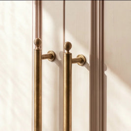 Solid Brass Cabinet Knobs & Drawer Pulls, Classic Kitchen & Dresser Hardware, Smooth Rounded Profile, Set of 2, 0.98-8.8in