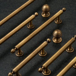 Solid Brass Cabinet Knobs & Drawer Pulls, Classic Kitchen & Dresser Hardware, Smooth Rounded Profile, Set of 2, 0.98-8.8in