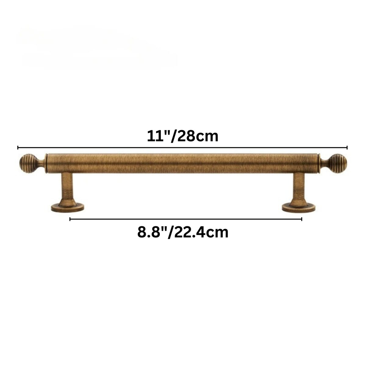 Solid Brass Cabinet Knobs & Drawer Pulls, Classic Kitchen & Dresser Hardware, Smooth Rounded Profile, Set of 2, 0.98-8.8in