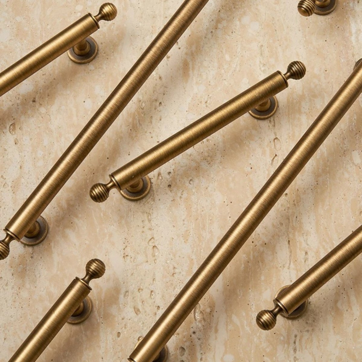 Solid Brass Cabinet Knobs & Drawer Pulls, Classic Kitchen & Dresser Hardware, Smooth Rounded Profile, Set of 2, 0.98-8.8in