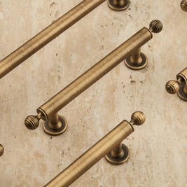 Solid Brass Cabinet Knobs & Drawer Pulls, Classic Kitchen & Dresser Hardware, Smooth Rounded Profile, Set of 2, 0.98-8.8in