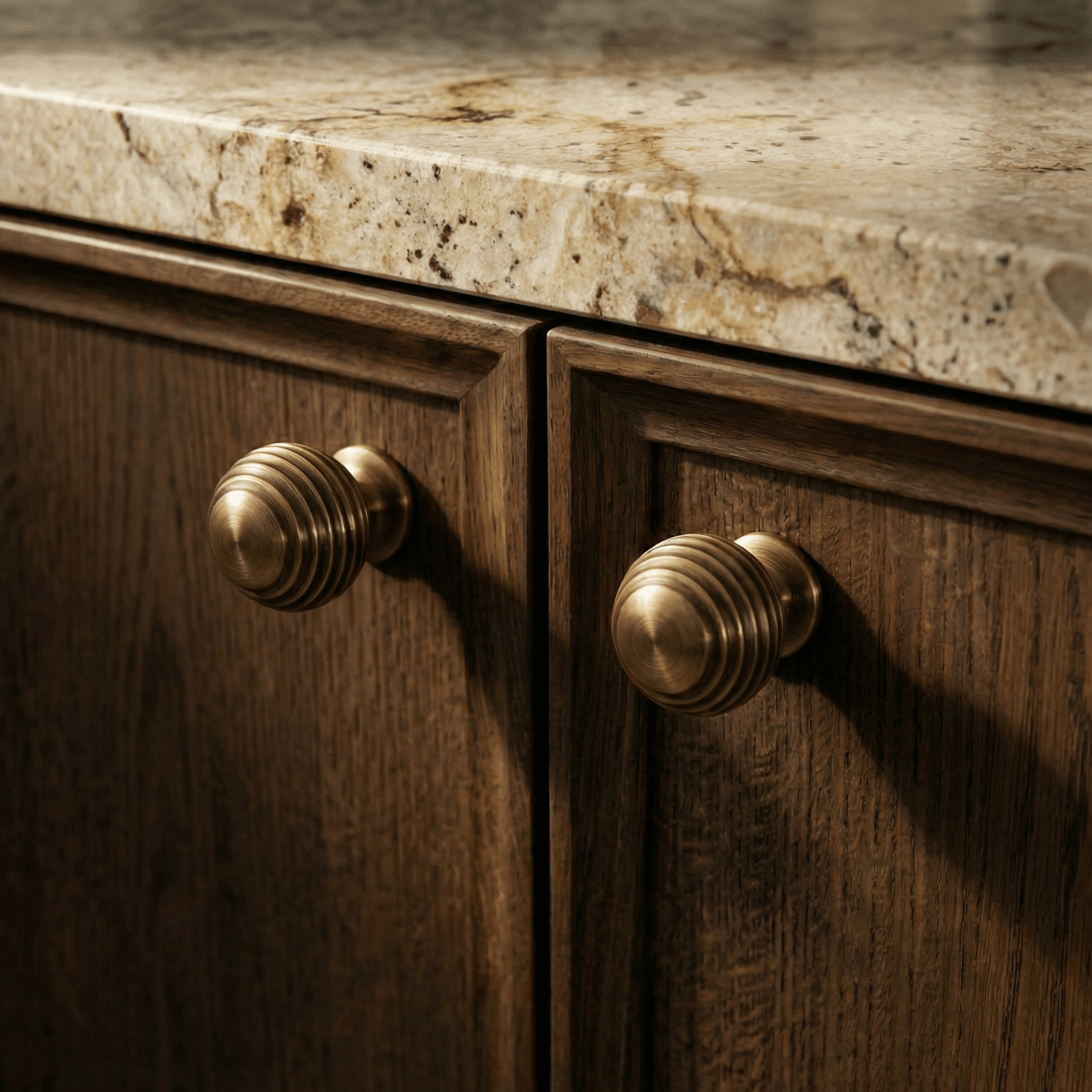 Solid Brass Cabinet Knobs & Drawer Pulls, Classic Kitchen & Dresser Hardware, Smooth Rounded Profile, Set of 2, 0.98-8.8in