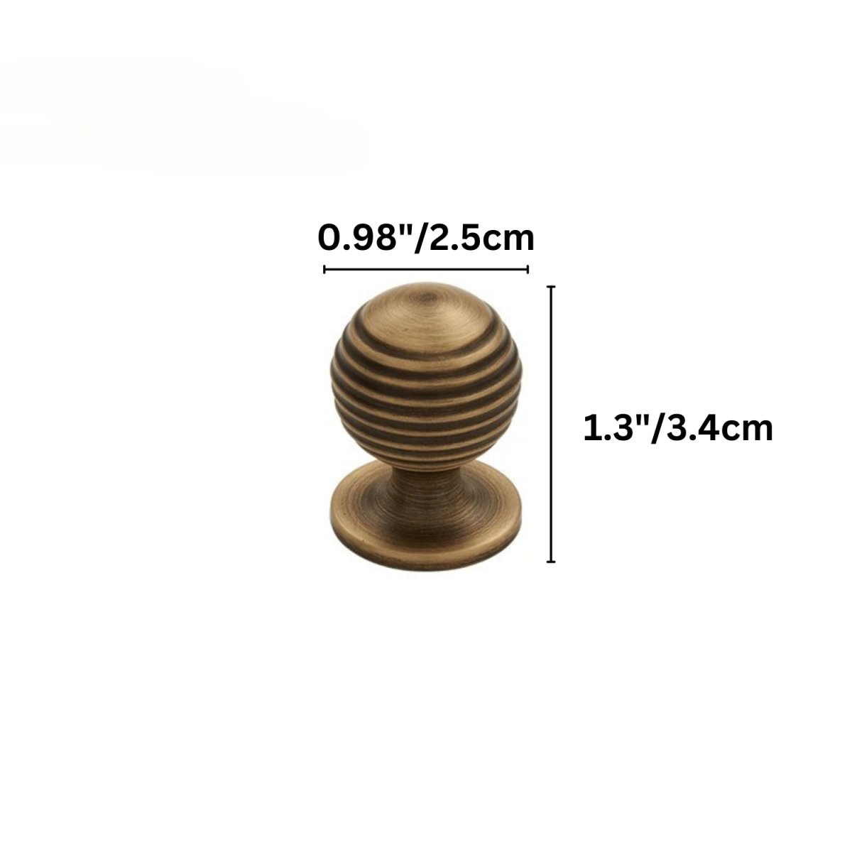 Solid Brass Cabinet Knobs & Drawer Pulls, Classic Kitchen & Dresser Hardware, Smooth Rounded Profile, Set of 2, 0.98-8.8in