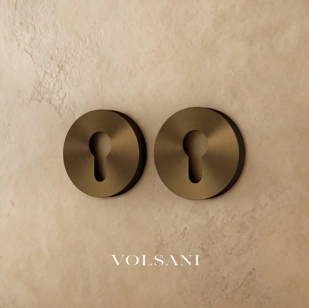 Orvo Handle and Lock - Escutcheon Plate - Round A - Antique Brass: D2.2’’(5.5cm)