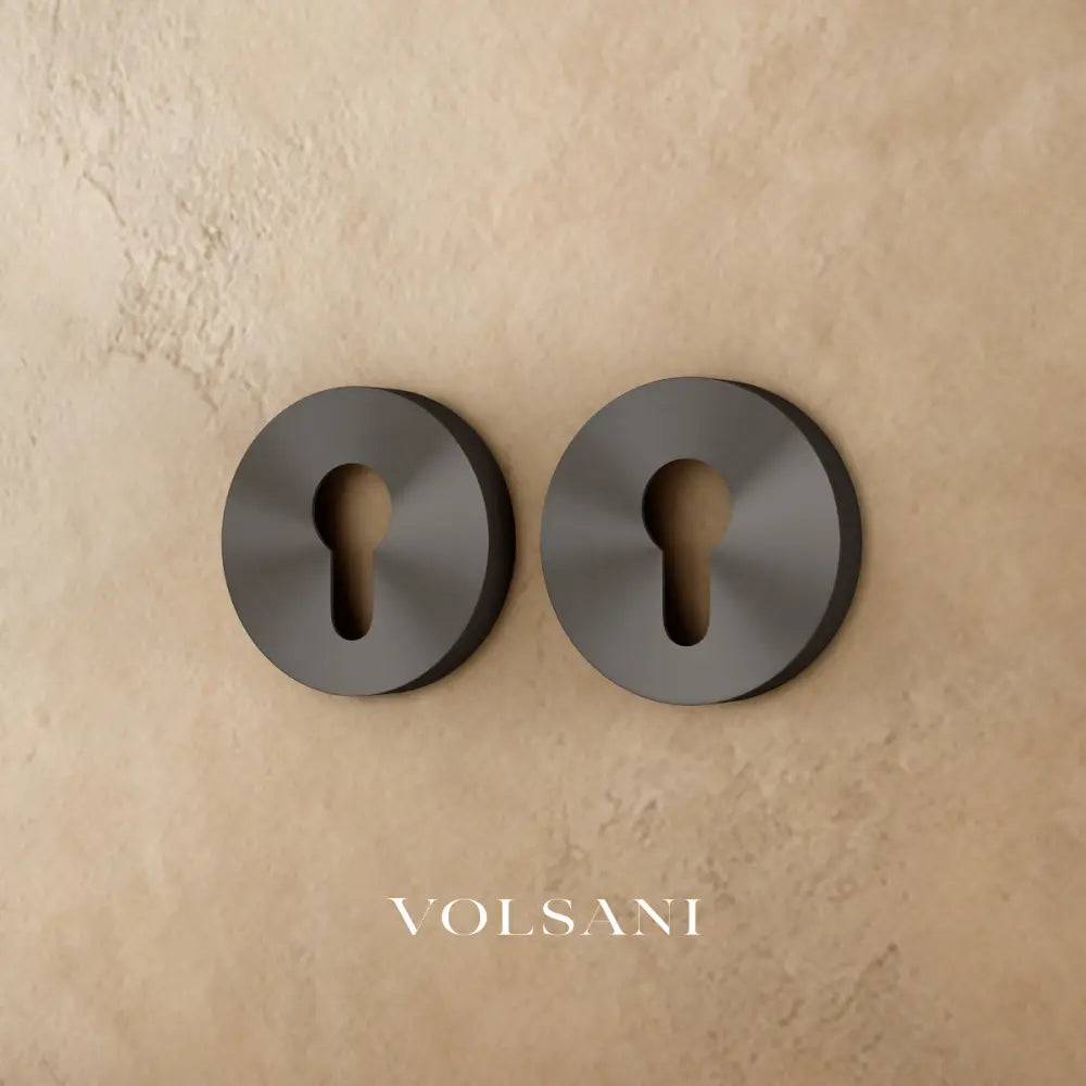 Orvo Handle and Lock - Escutcheon Plate - Round A - Grey: D2.2’’(5.5cm)