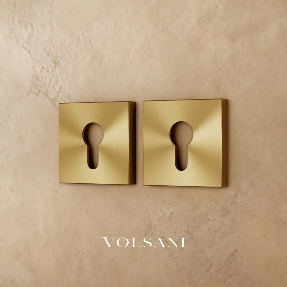 Orvo Handle and Lock - Escutcheon Plate - Square - Brass: L2.2’’(5.5cm) x H2.2’’(5.5cm)