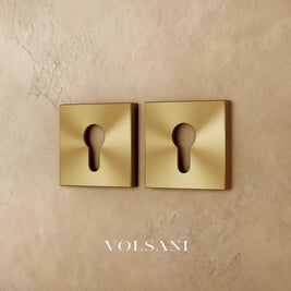 Orvo Handle and Lock - Escutcheon Plate - Square - Brass: L2.2’’(5.5cm) x H2.2’’(5.5cm)