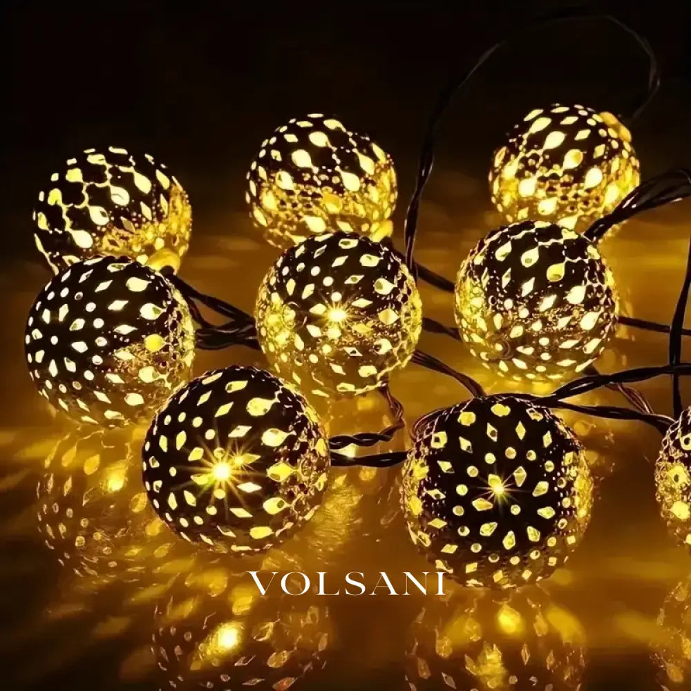 Outdoor Solar Moroccan 50/30/20LED Ball Lights 8 Modes Solar Light String for Camping Christmas Halloween Party Wedding