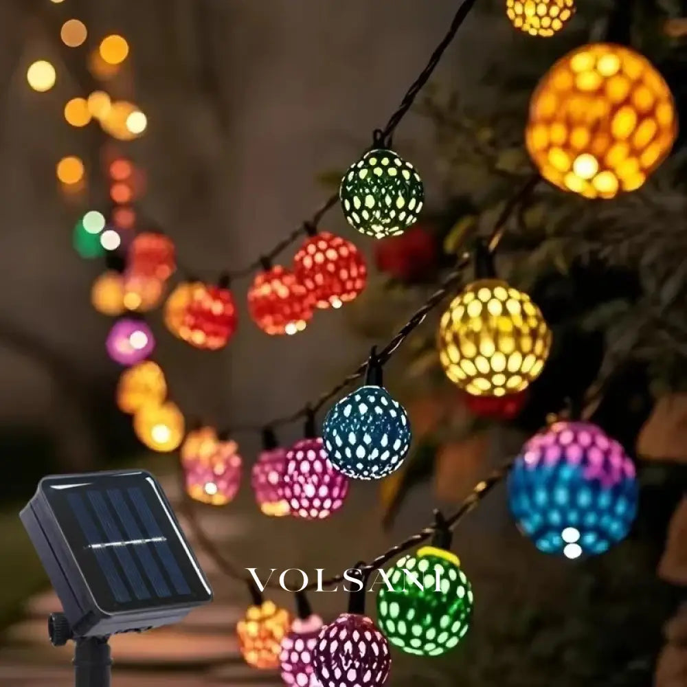 Outdoor Solar Moroccan 50/30/20LED Ball Lights 8 Modes Solar Light String for Camping Christmas Halloween Party Wedding