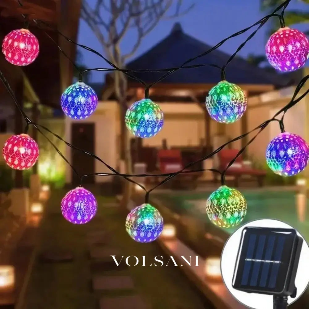 Outdoor Solar Moroccan 50/30/20LED Ball Lights 8 Modes Solar Light String for Camping Christmas Halloween Party Wedding