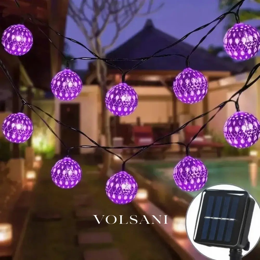 Outdoor Solar Moroccan 50/30/20LED Ball Lights 8 Modes Solar Light String for Camping Christmas Halloween Party Wedding