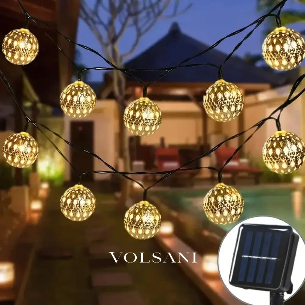 Outdoor Solar Moroccan 50/30/20LED Ball Lights 8 Modes Solar Light String for Camping Christmas Halloween Party Wedding