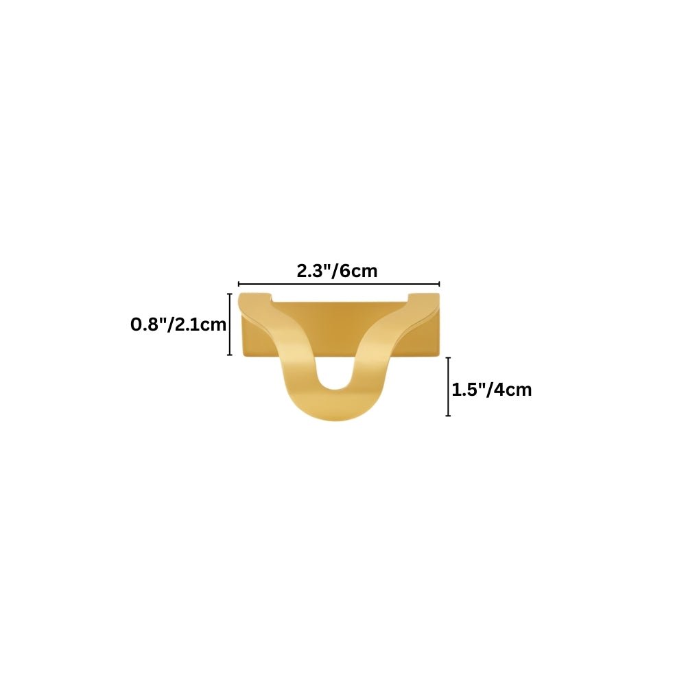 Wavy Brass Drawer Pulls, Modern Kitchen & Dresser Cabinet Hardware, Black or Gold-Tone Finish, Set of 2, 2.3-4.3in