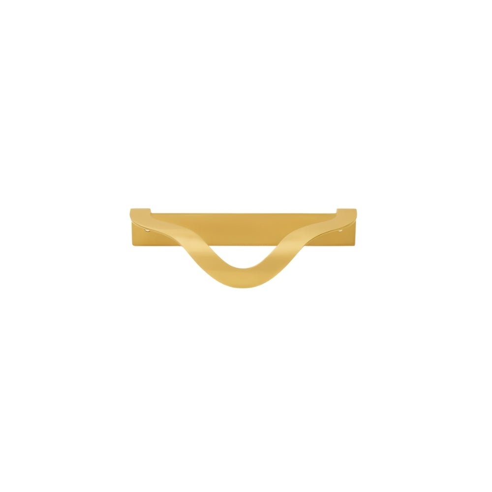 Wavy Brass Drawer Pulls, Modern Kitchen & Dresser Cabinet Hardware, Black or Gold-Tone Finish, Set of 2, 2.3-4.3in